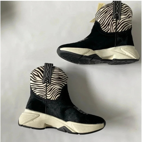 New Dan Post Dingo Safari Cowboy Boots Sneaker Leather Black Zebra western 6 - Picture 10 of 14